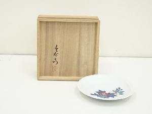 今泉今右衛門造　染錦椿飾皿（共箱）